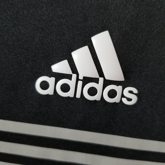 Adidas Striped Polo Shirt Size Small. Black and gray - Picture 4 of 6